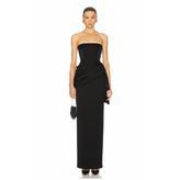 Bohai Design Siyah Straplez Drape Detaylı Elbise