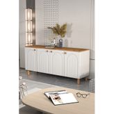 Bohem Konsol Mdf Kapak Ceviz - Beyaz