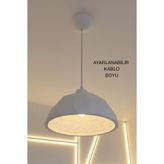 Bohem Mozaik Beton Tekli Beyaz Avize Modern Tavan Avizesi Salon Avizesi Mutfak Avizesi Şık Işık