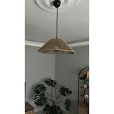 Bohem Sanatım El Yapımı Kahverengi Makrome Avize - Bohem Salon,yatak Odası, Çocuk Odası Avize (40 Cm)