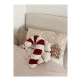 bohemoon Teddy Yılbaşı Baston Şeker Yastık Bordo Beyaz