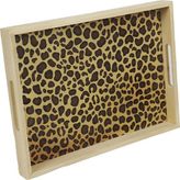 Boho Bazzar Bzm Leopar Desenli Ahşap Tepsi Bzm 39,5*30CM