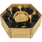 Boho Bazzar Party 18 Prc Bambu Tabaklı Çay Seti - 100 ml - Renkli