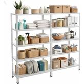 BölgeRaf Çelik Raf 5 Katlı Duble 43X120XH200 Dekoratif Raf Sistemleri, Depo Rafı, Arşiv Rafı, Kiler Rafı - Galvaniz