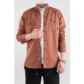 bombe Slim Fit Erkek Kot Gömlek Kiremit