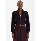 Bomber Ceket Leopar Desenli Burgundy