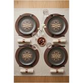 Bonna Porselen Mezopotamya Mozaik Antrasit Düz Tabak 19cm-6'lı-Tatlı Tabağı