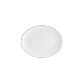 Bonna Retro Ash Moove 12 Adet 25 Cm Gri Kenar Çizgili Porselen Oval Tabak Gri