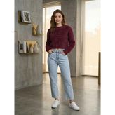 Bordo Crop Kazak Sakallı - Standart