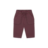 Bordo Dantel Detaylı Pantolon