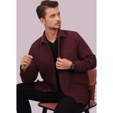 Bordo Düz Oversize Oduncu Erkek Gömlek