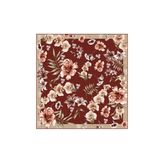 Bordo Flora Desen Sura İpek Eşarp