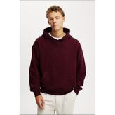 Bordo Kapüşonlu Kanguru Cep Erkek Sweatshirt E7169 - M