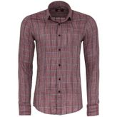 Bordo Kareli Slim-Fit Gomlek