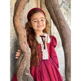 Bordo Kurdaleli Vintage Kız Bebek Elbisesi,doğum Günü Elbise,fotoğraf Çekim Elbisesi,0-12 Yaşa Uygun - 1 Yaş