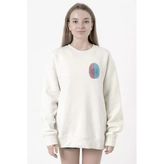 Bordo Mavi Parmak İzi Beyaz Kadın 2İp Sweatshirt