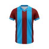 Bordo Mavi V Yaka Çubuklu Taraftar Forması