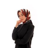 Bordo Nilsu Desen Twill İpek Eşarp