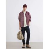 Bordo Regular Fit Ekose Erkek Gömlek