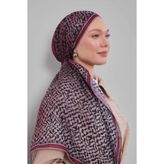 Bordo Renk Geçişli Desen Soft Eşarp