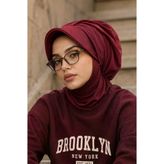 Bordo Şapkalı Bone Ve Boyunluk Takım