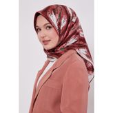 Bordo Yansıma Görünümlü Twill İpek Eşarp