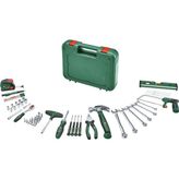 Bosch Alet seti 64 parça (çok yönlü, ergonomik aletler, yüksek kaliteli malzemelerden; pense; İngiliz anahtarı; tornavida; cırcır; ölçüm aletleri; testere; çekiç; derin delik markörü)