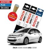 Bosch Citroen C3 Ön Arka Silecek (2010-2015) Bosch Aerotwin Plus