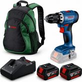 Bosch Gsr 18V-45 Akülü Vidalama Seti Kömürsüz (2*4AH) + Sırt Çantası Hediyeli