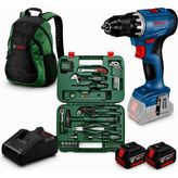 Bosch Gsr 18V-45 Akülü Vidalama Seti Kömürsüz (2*4AH)+52 Parça + Sırt Çantası Hediyeli
