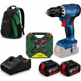 Bosch Gsr 18V-45 Akülü Vidalama Seti Kömürsüz (2*4AH)+54 Parça+Sırt Çantası Hediyeli