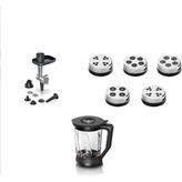Bosch Mutfak Şefi MUMS6ZS00 -MUMSZ6ZS17 3 Lü Aksesuvar Seti Kıyma Aparatı- Makarna Diks -Cam Blender Aparatı