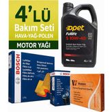 Bosch Opel Corsa 1.4 Filtre Bakım Seti-Opet 10W40 4lt (2007-2014) 4 Lü