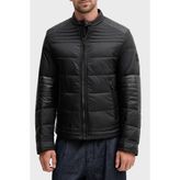 Boss 50543624 001 - Siyah Kapitoneli Regular Fit Dik Yaka Fermuarlı Erkek Mont