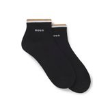 BOSS Erkek 2P SH Stripe CC Kısa Çorap, Manşetlerde İmza Şeritli, İkili Paket