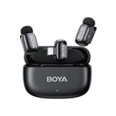 BOYA Mini-14 (2TX+1RX+CC) Android - Tablet - PC için Gürültü Engelleyicili Kablosuz Yaka Mikrofonu