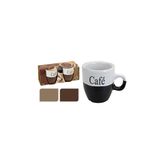 Boyner Evde Café Yazılı Stoneware 2'li Kupa Seti 150 ml