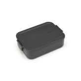 Brabantia - Make & Take ekmek kutusu - orta - sandviçler için yer - klik kilitli kapak - dondurucuya uygun - bulaşık makinesi ve mikrodalga fırında kullanılabilir - koyu gri - 20 x 13,5 x 5,5 cm