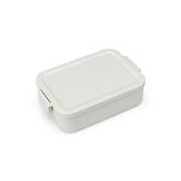 Brabantia - Make & Take Lunch Box – Medium – Room to 2 sandviç – klipsli kapak – Dondurucu için uygundur – Bulaşık makinesinde yıkanabilir ve mikrodalgada güvenli – açık gri – 20 x 13,5 x 5,5 cm
