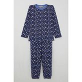 Breeze Erkek Çocuk Pijama Takımı Modern Kare & Kamuflaj Desenli 4-8 Yaş , Morcivert - 5 Yaş