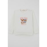 Breeze Kız Çocuk Sweatshirt Dost Ayıcıklar Baskılı 1.5-5 Yaş , Ekru