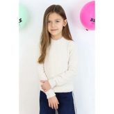 Breeze Kız Çocuk Triko Kazak Basic 8-14 Yaş, Bej - 9 Yaş