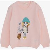 Breeze Kız Çocuk Triko Kazak Pullu Nakışlı Kız Baskılı 1.5-5 Yaş, Pudra - 1,5 Yaş