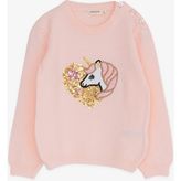 Breeze Kız Çocuk Triko Kazak Pullu Unicorn Baskılı 1.5-5 Yaş, Pudra - 2 Yaş