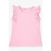 Breeze Pudra 3-7 Yaş Kolları Fırfırlı Kız Çocuk T-shirt