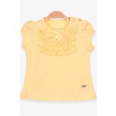 Breeze Sarı 9 Ay-8 Yaş Güpürlü Kız Çocuk T-shirt
