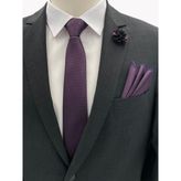 Brianze Mürdüm Kravat Mendil Yaka Çiçeği Set
