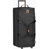 Bric's Milano X-Travel 77 cm Deri Detaylı Tekerlekli Seyahat Çantası Şık ve Çevre Dostu Tasarım - Siyah