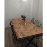 BRK Design Brk Desıgn Boyalı Dalgalı Lüx Kütük Masa - 100X200