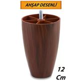 Bro Vidalı Oval Plastik 12 Cm (Ceviz) Mobilya Dolap Kanepe Koltuk Baza Yükseltici Ayağı Ayakları.